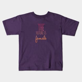 The Future is Female red fade Kids T-Shirt